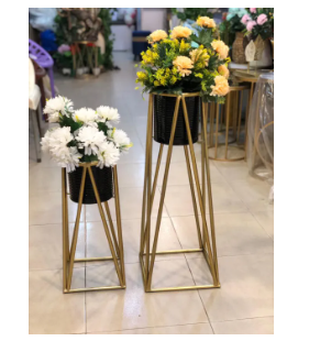 Planter stand set - 2 Set of Planter with pots and stand - Pack of 2 Plant Pot Floor Stand Gardening Décor