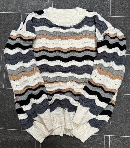 Pull en maille multicolore