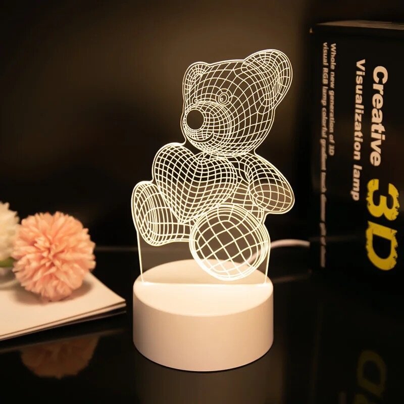 VEILLEUSE 3D  Lampe de nuit LED gravée en acrylique,