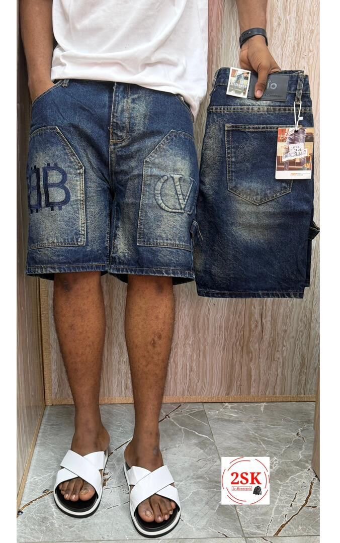 Shorts jeans cargo homme