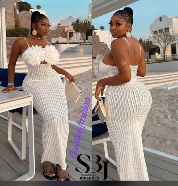 Robe Élégante en Tricot Blanc