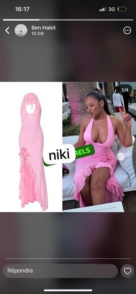 Robe rose décolleté élégante