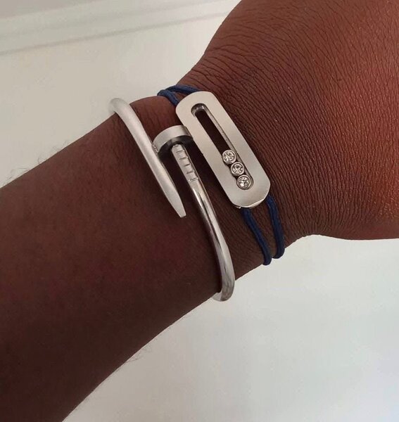 Bracelet en acier et corde