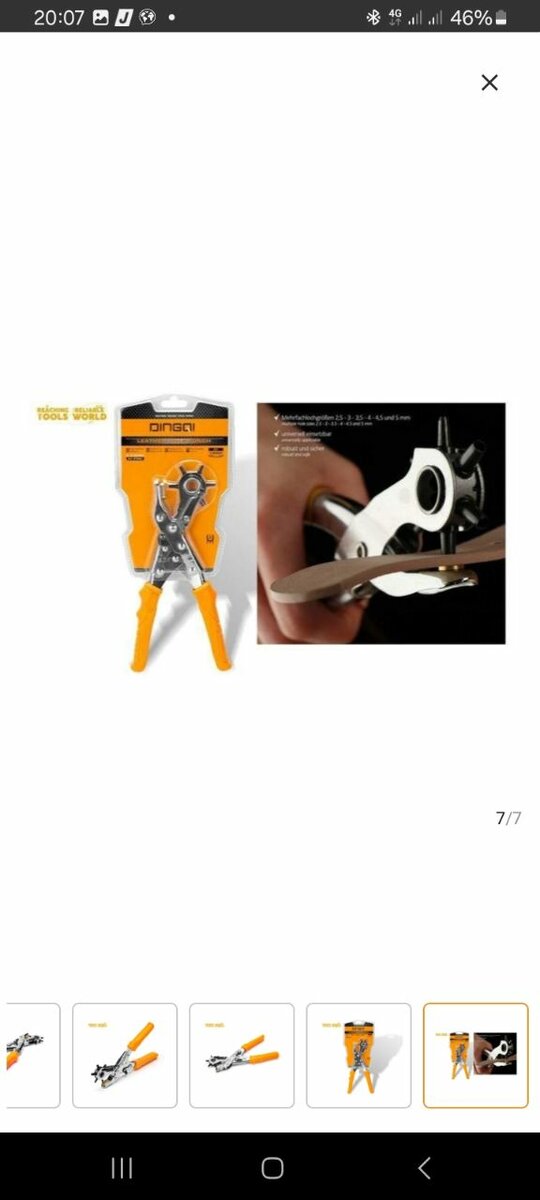 Pince à trou pour cuir