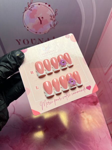 Ongles Press-Ons Roses Floral