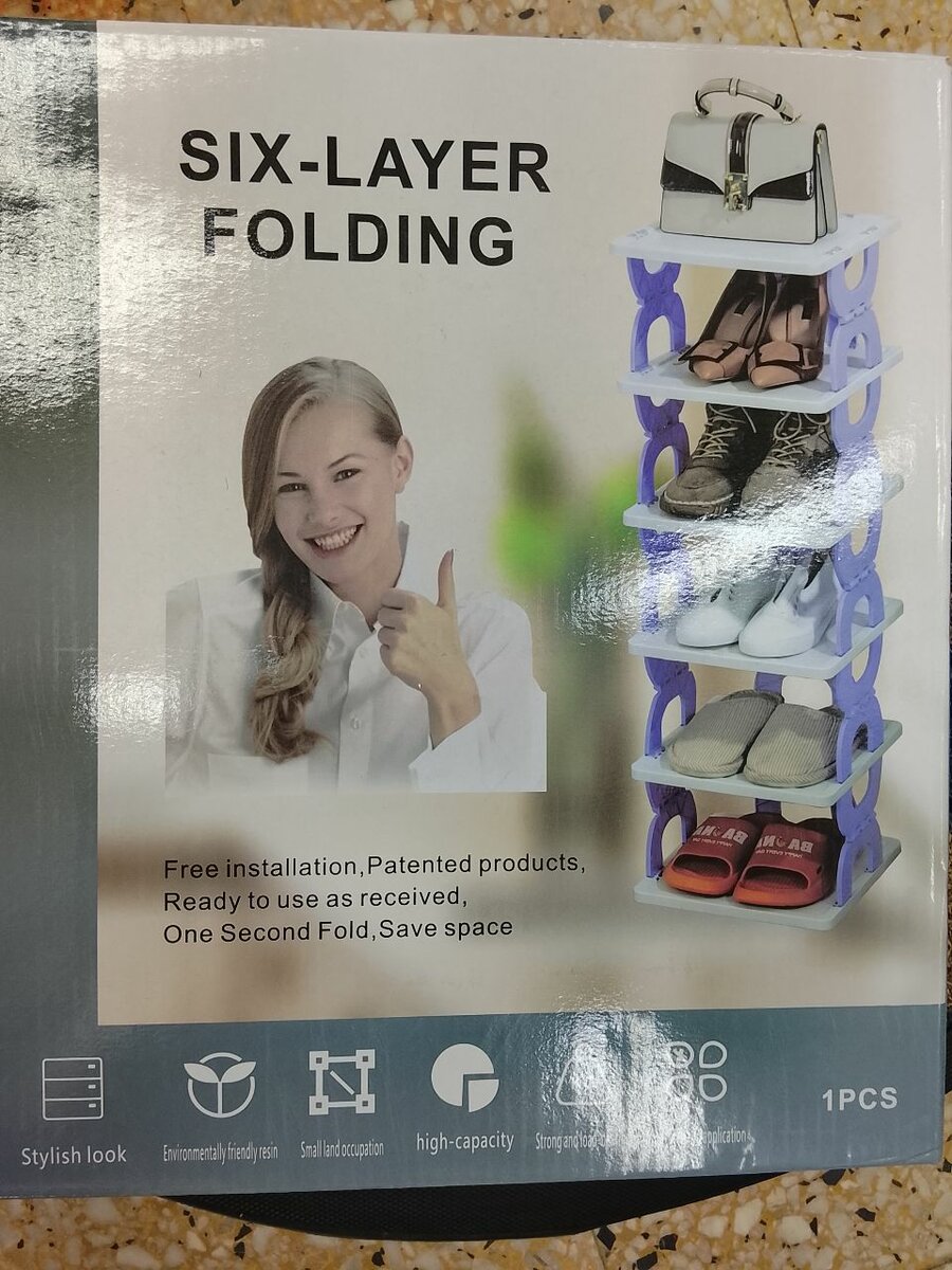 Étagère pliable à six niveaux