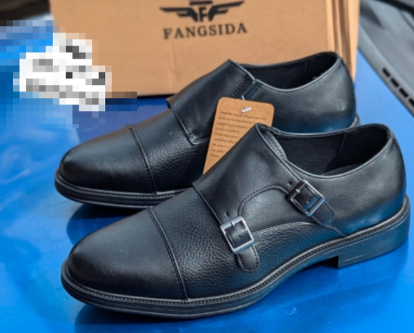 leather boots with buckles