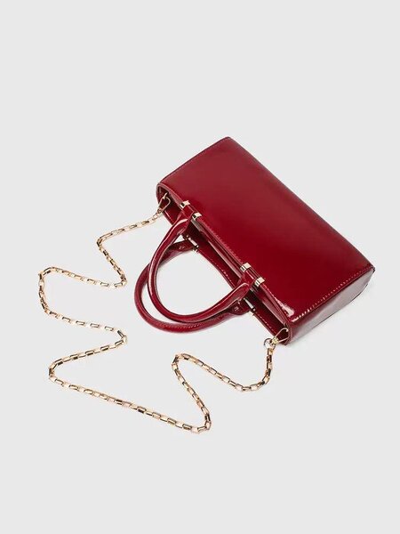 Sac à main cuir rouge glamour