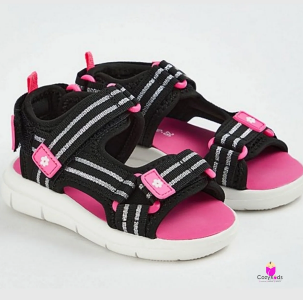 🇺🇸 NEW IN 🇺🇸 Kids Black & Pink Strappy Sandals, available in-store and delivery
