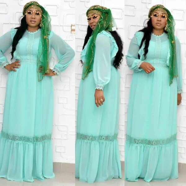 Robe Maxi en Mousseline Verte
