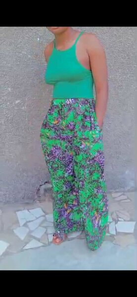 Pantalon large tropica et haut