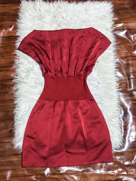 Red mini thrift dress