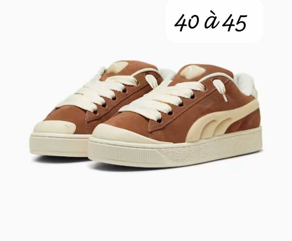 Sneakers marron et beige