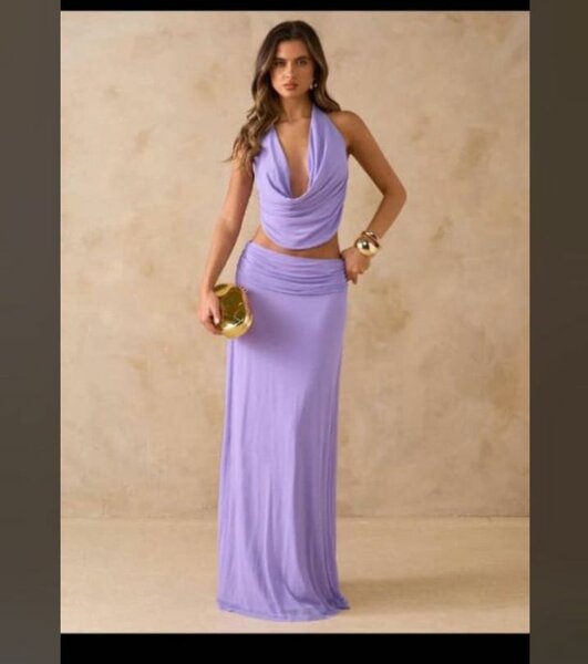 Robe longue élégante lavande