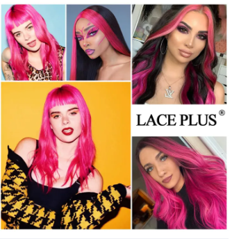 Hair Extensions Clip In Neon Hair Extension Hairpieces Party Highlights Synthetic Halloween Hair Accessories Colored Straight Extension Clip Ins for Kids Girls 22" 1pcs