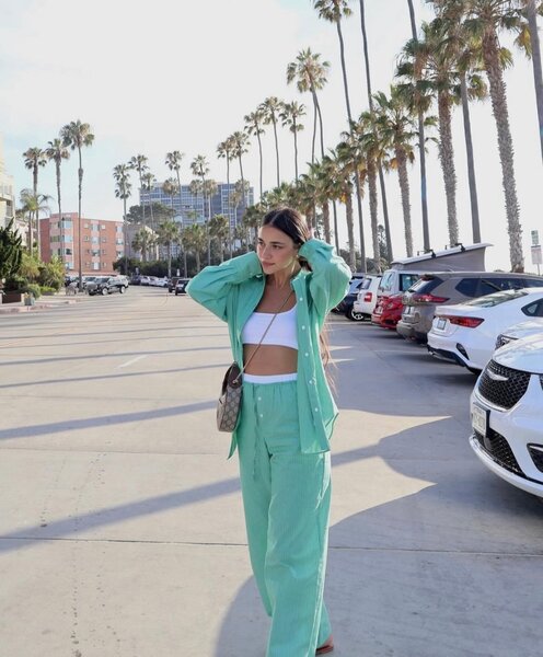 Ensemble décontracté vert pour femmes