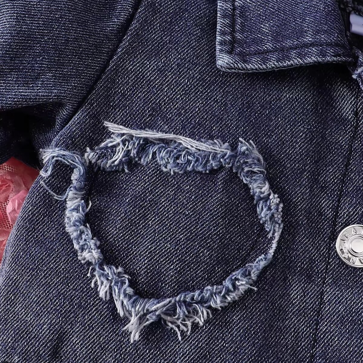 Robe en tuiles et gilet jean