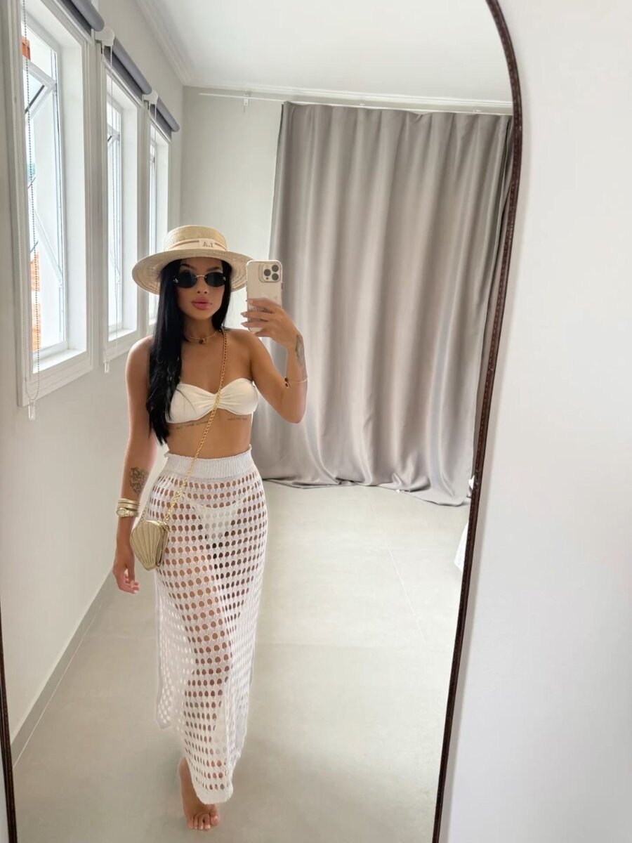 Ensemble de plage blanc tendance