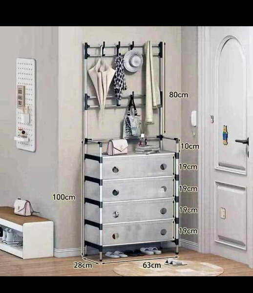 Armoire de rangement avec portemanteau