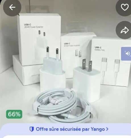 Adaptateur USB-C 20W Charge Rapide