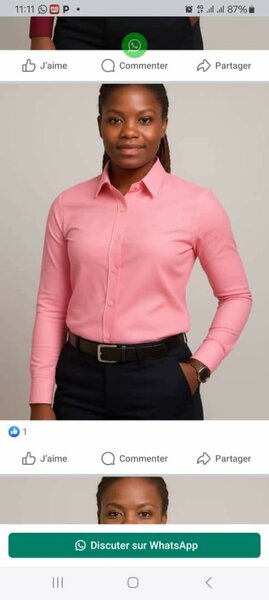 Chemise habillée pour homme et femme