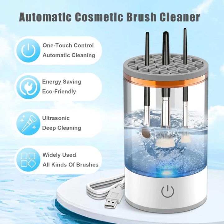 Portable electric makeup brush cleaner and dryer