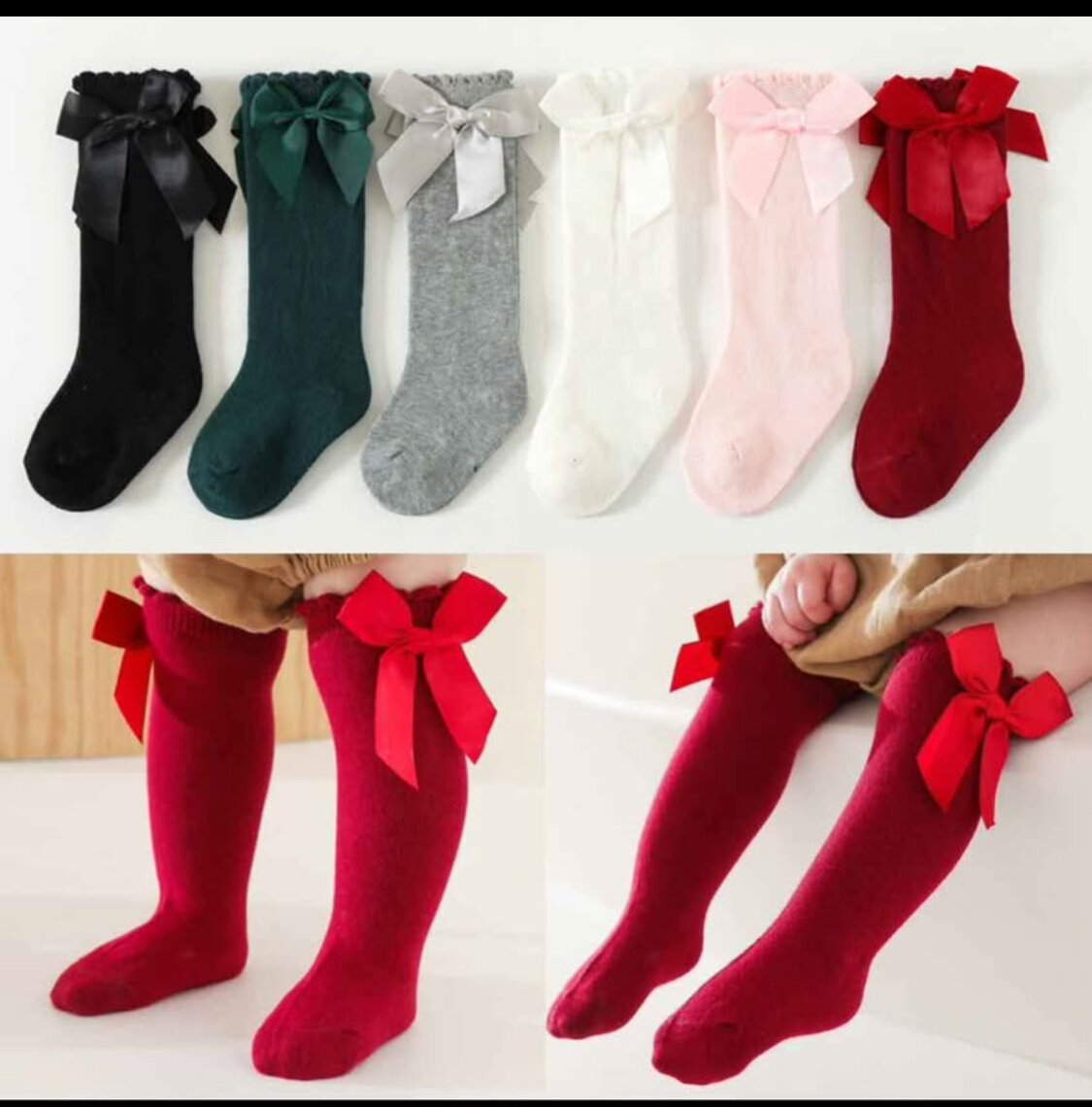 Girls' Bow Knee High Socks