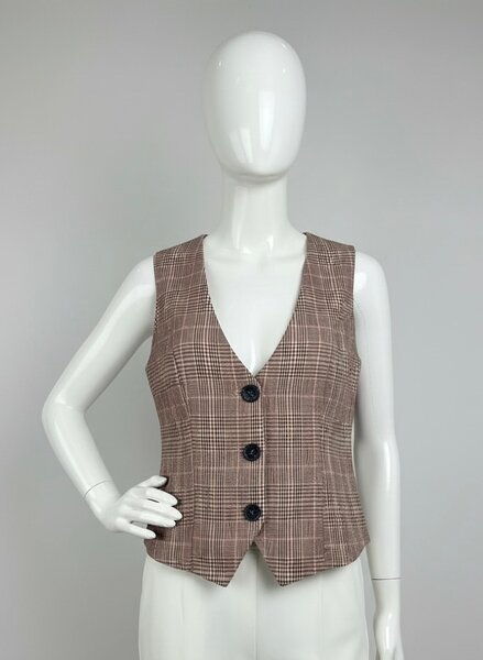 Gilet carreaux élégant femme
