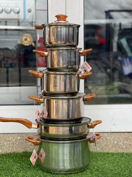 12pcs Stainless cookware and Fry pan