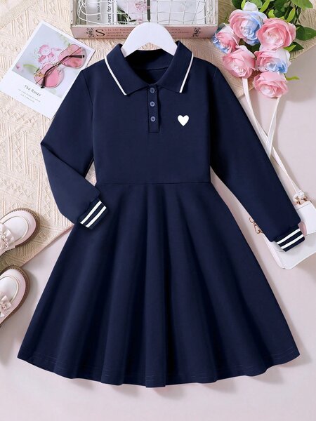Robe fille bleu marine pour enfant