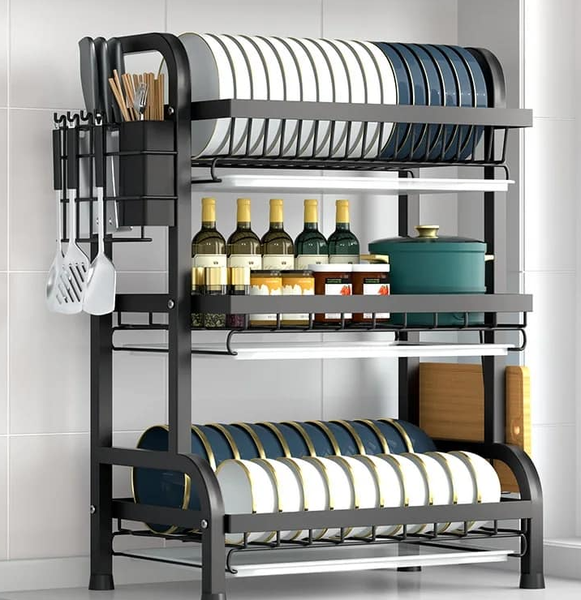 Range vaisselle 3niveaux en acier inoxydable