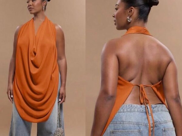 Haut drapé dos-nu femme