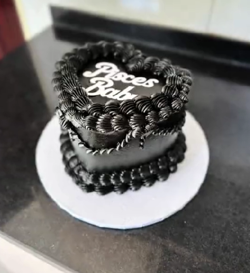 A black vintage cake