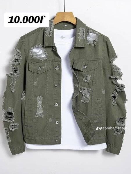 Veste en jean homme déchiré