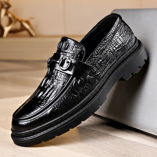 Chaussures en cuir noir pour hommes