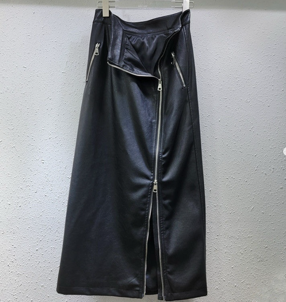 Длинная юбка из искусственной кожи