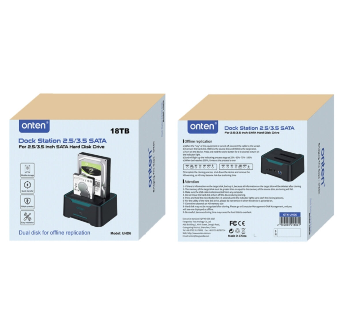 Station d'accueil double disque HDD SATA