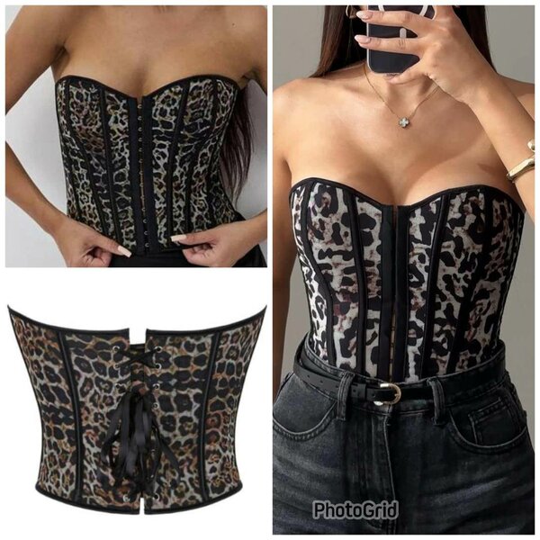 Corset moulant léopard femme