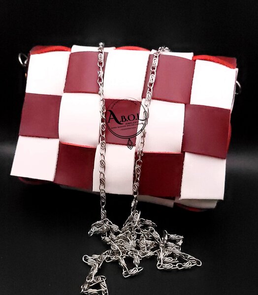 RED&WHITE Kids bag with big chain