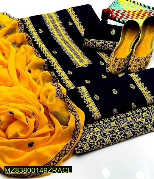 3pc unstitched Cotton suit