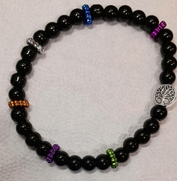 Bracelet en perles noir élégance