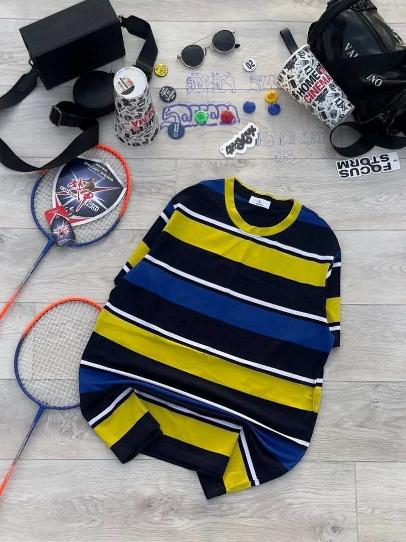 T-shirt rayée unisexe colorée