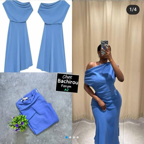 Robe Élégante Bleu Femmes