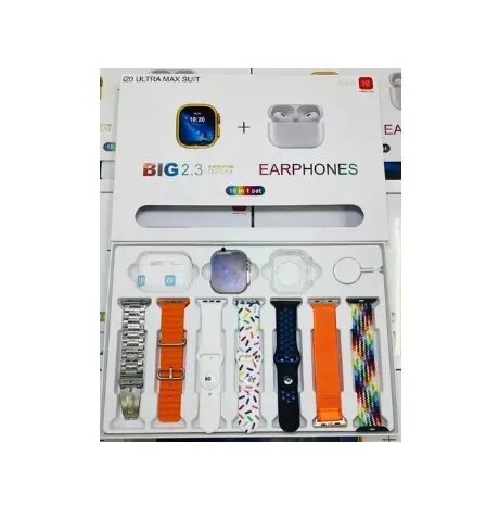 I20 Ultra MAX Suit 10 in 1 Set BT Calling Smart Watch with A