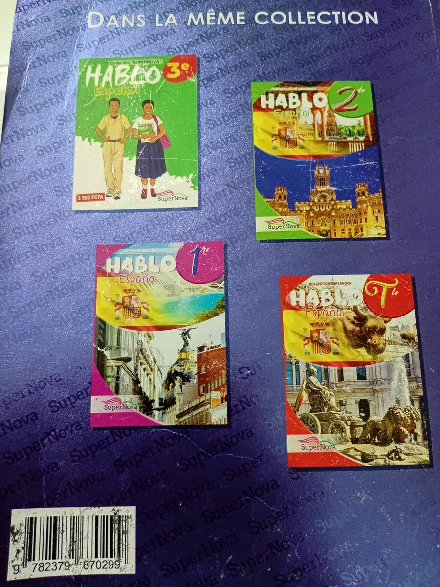 Livre scolaire d'espagnol 4e