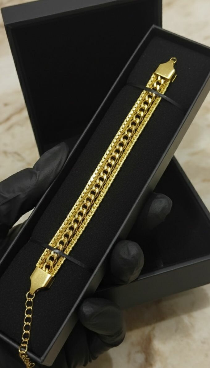 Bracelet en acier et or