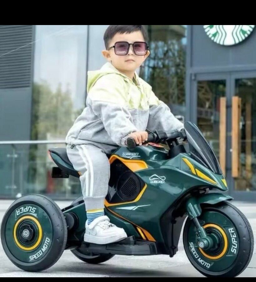 Moto électrique enfant verte