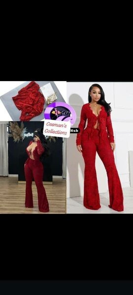 Combinaison rouge élégante femme