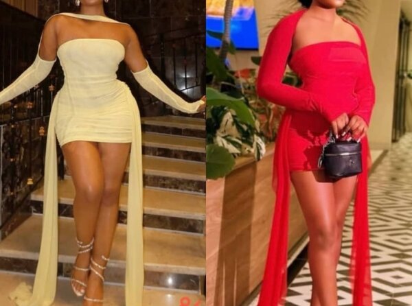 Mini robe asymétrique rouge