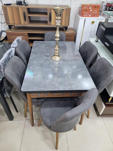  salle à manger extensible gris 6places